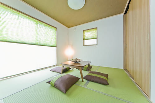 注文住宅の緑を基調とした和室